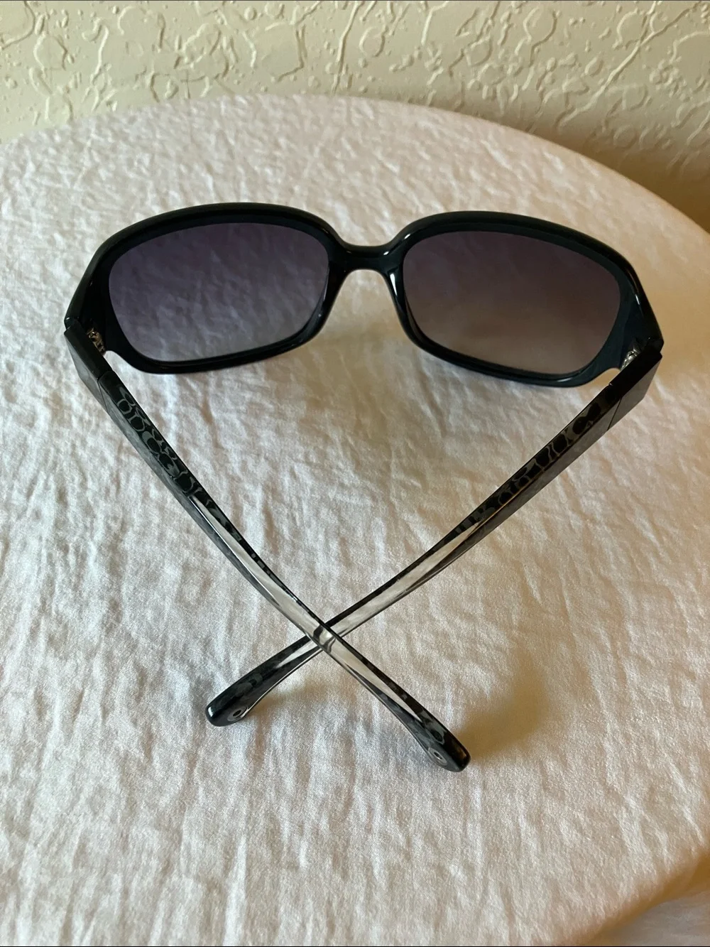 Coach: Black Women's Sunglasses- Dark Gradient Lenses- Scratches